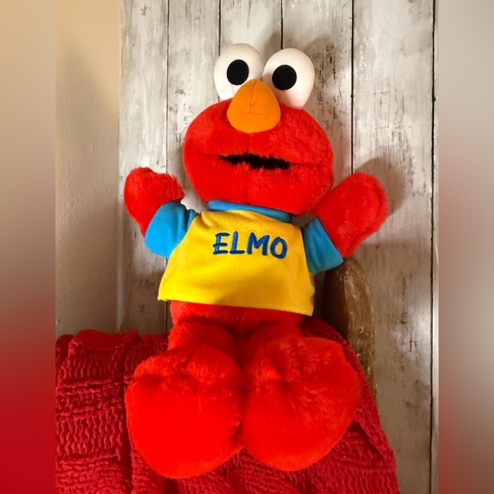 Vintage 1997 Toss and Tickle Me Elmo Plush Doll  Tyco 18" Sesame Street P3